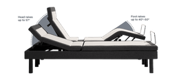 A Tempur-Ergo Extend Adjustable Power Base showing the full range of adjustment