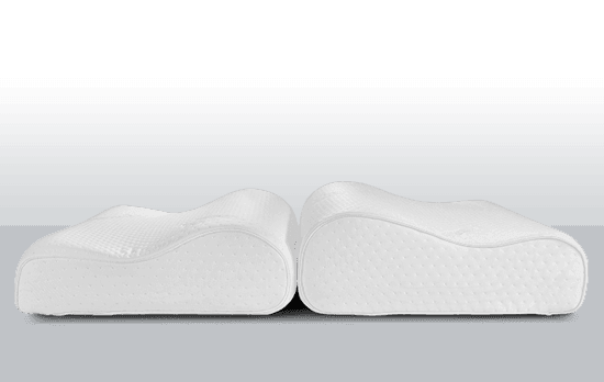 two Tempur-Neck pillows side by side showing the different height profiles