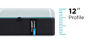 Corner of ProAdapt mattress with ruler that says "12 inch profile"