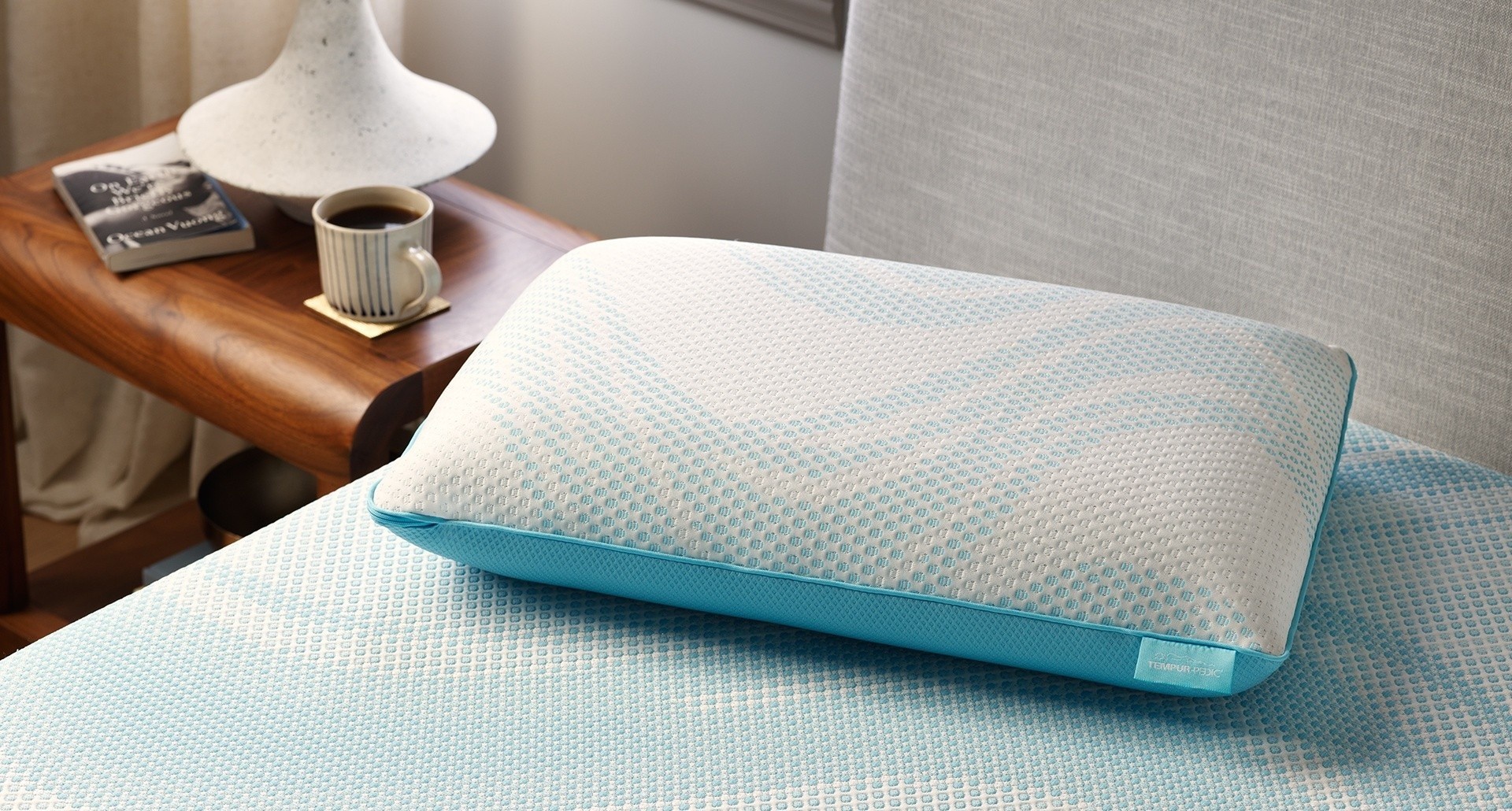 Breeze ProLo pillow on styled bed