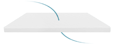 image of the 3 inch cloud topper with a blue wave showing its breathability